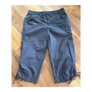 Caribbean Joe 100% Cotton navy twill capri pants 14